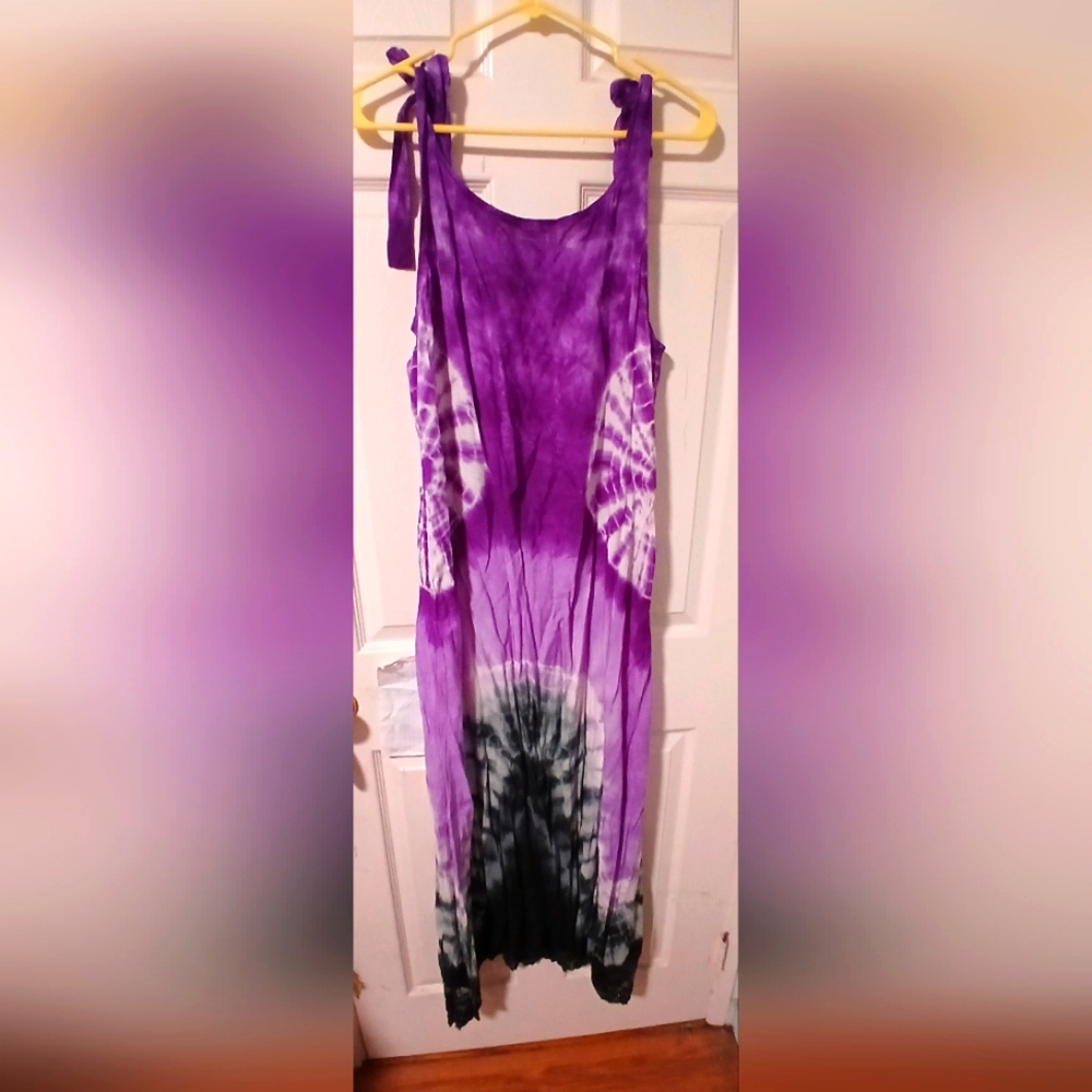 Boho Daze Purple Tie-Dye Maxi Dress